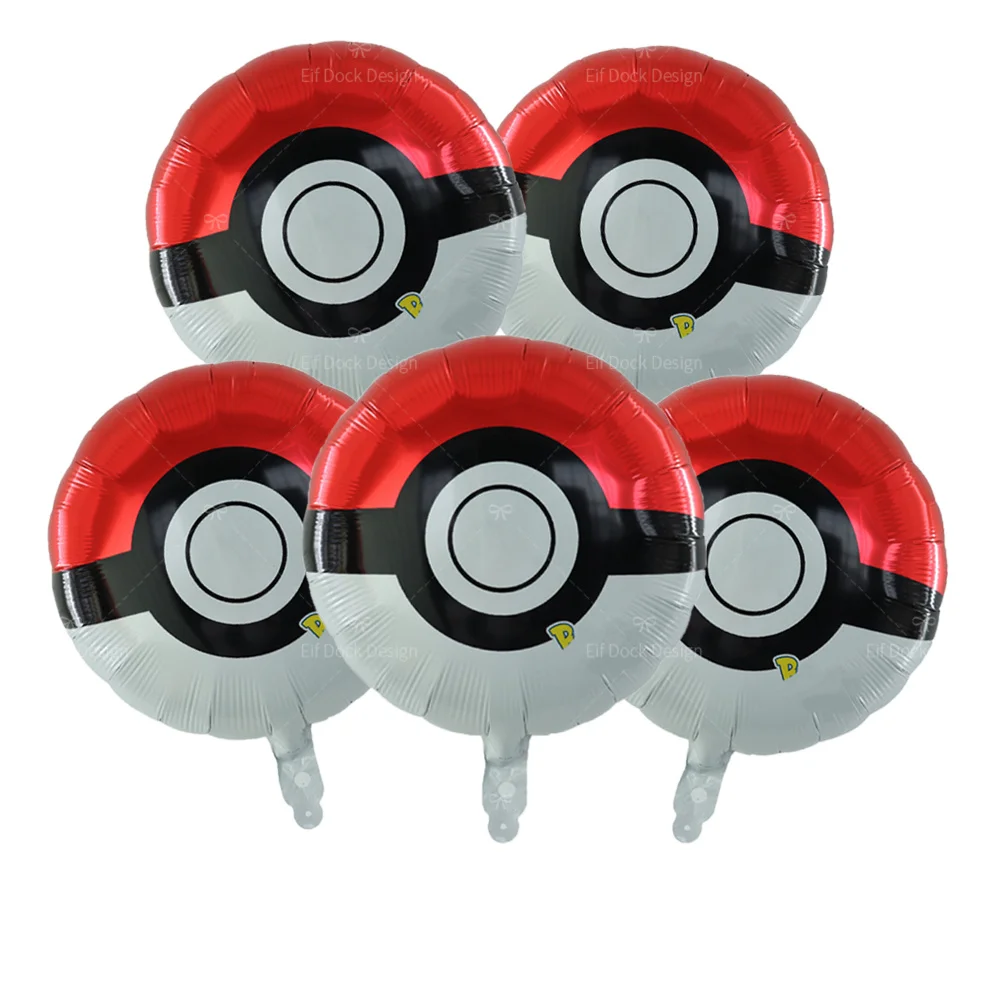 6/5Pcs Cartoon Pikachu Geburtstag Party Luftballons Set Poke Ball Folie Ballons Decora Liefert Für Baby Dusche Kinder jungen Spielzeug Geschenke