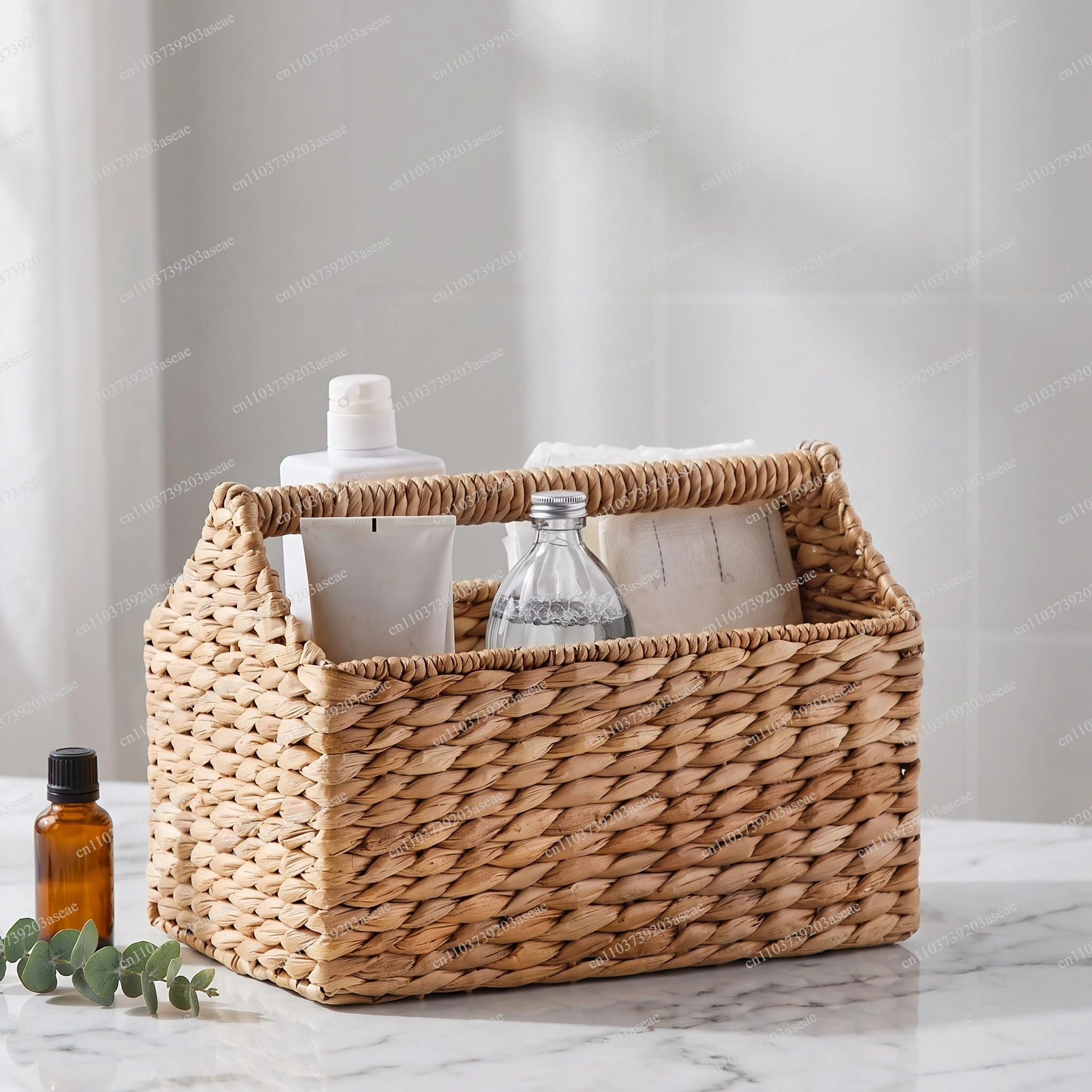 Water hyacinth storage basket Washing table Woven storage basket Toys Cosmetics storage box