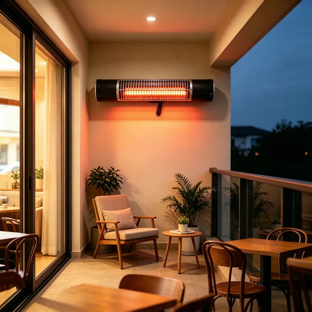 1500w Wall-mounted Patio Heater Wall-hanging Infrared Electric Heater for Semi-Outdoor Space Wall Mount Patio Heater