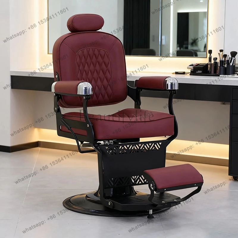 Industrial Style Barber Chair Sturdy Metal Salon Chair Hair Shop Beauty Studio Adjustable Height Salon De Coiffure Furniture