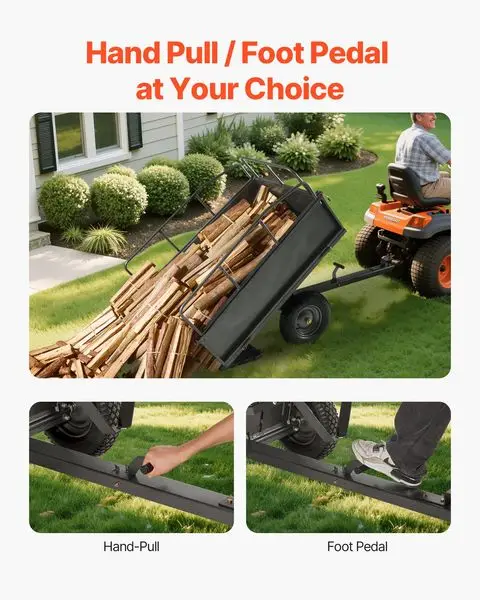 รถเข็นทิ้งเหล็ก VEVOR 17 คิว Ft 600LB สําหรับรถพ่วง ATV/UTV พ่วงหลังงานหนัก