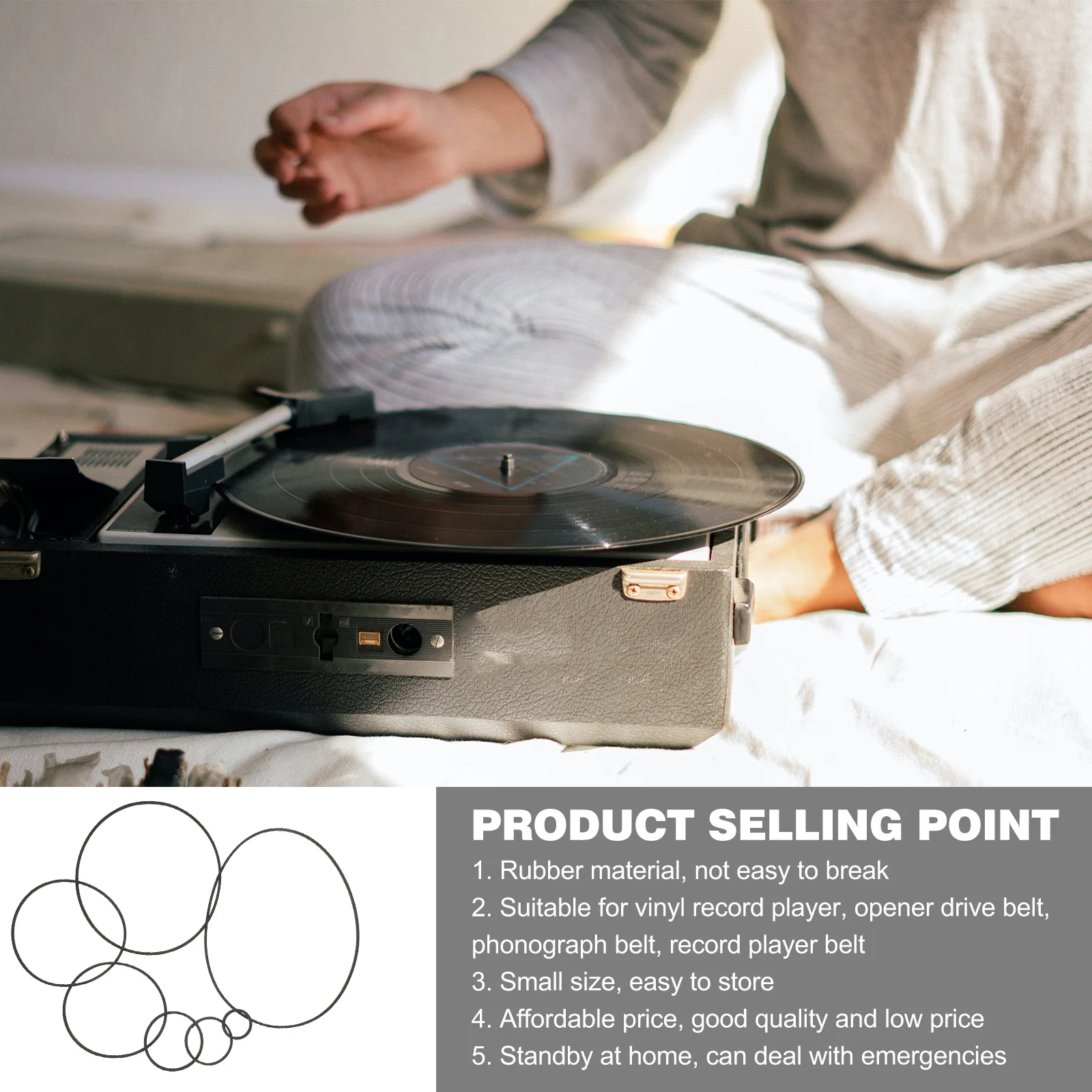 استبدال حزام مطاطي لمسجل الكاسيت لإصلاح آلة الفيديو، حزام محرك مسطح متين متوافق مع سرعة مشغل الشريط #6