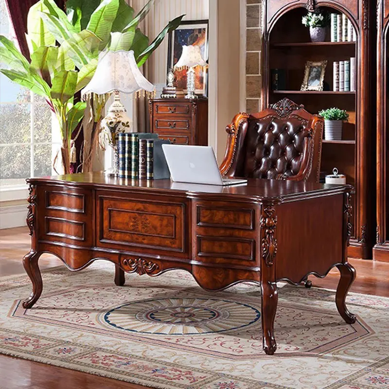 

Стол из массива дерева, резной классный стол, кабинет, офисный компьютерный стол