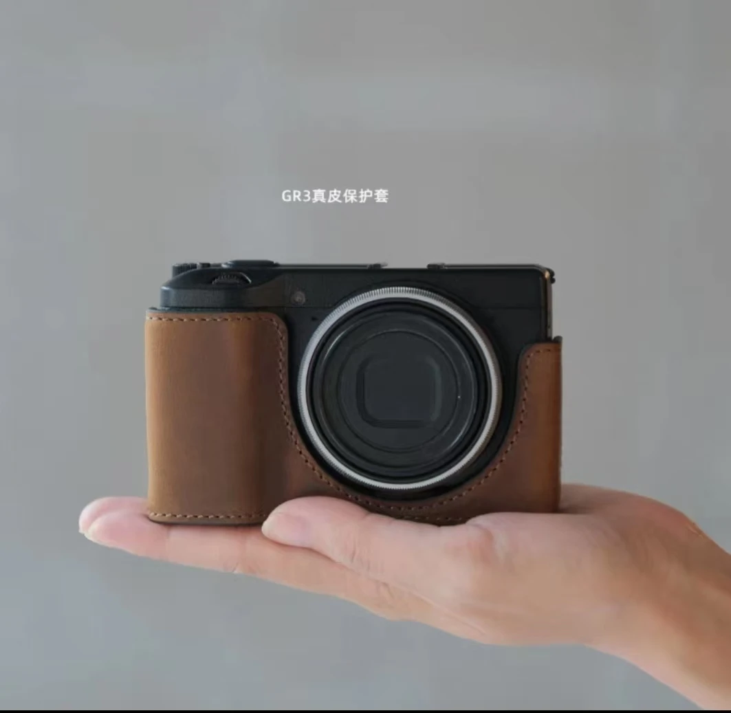 Ricoh GR3 GR3X Real Leather Studio Fotográfico Горячий Башмак 용 수제 정품 카메라 케이스 가방 보호 슬리브 커버베이스