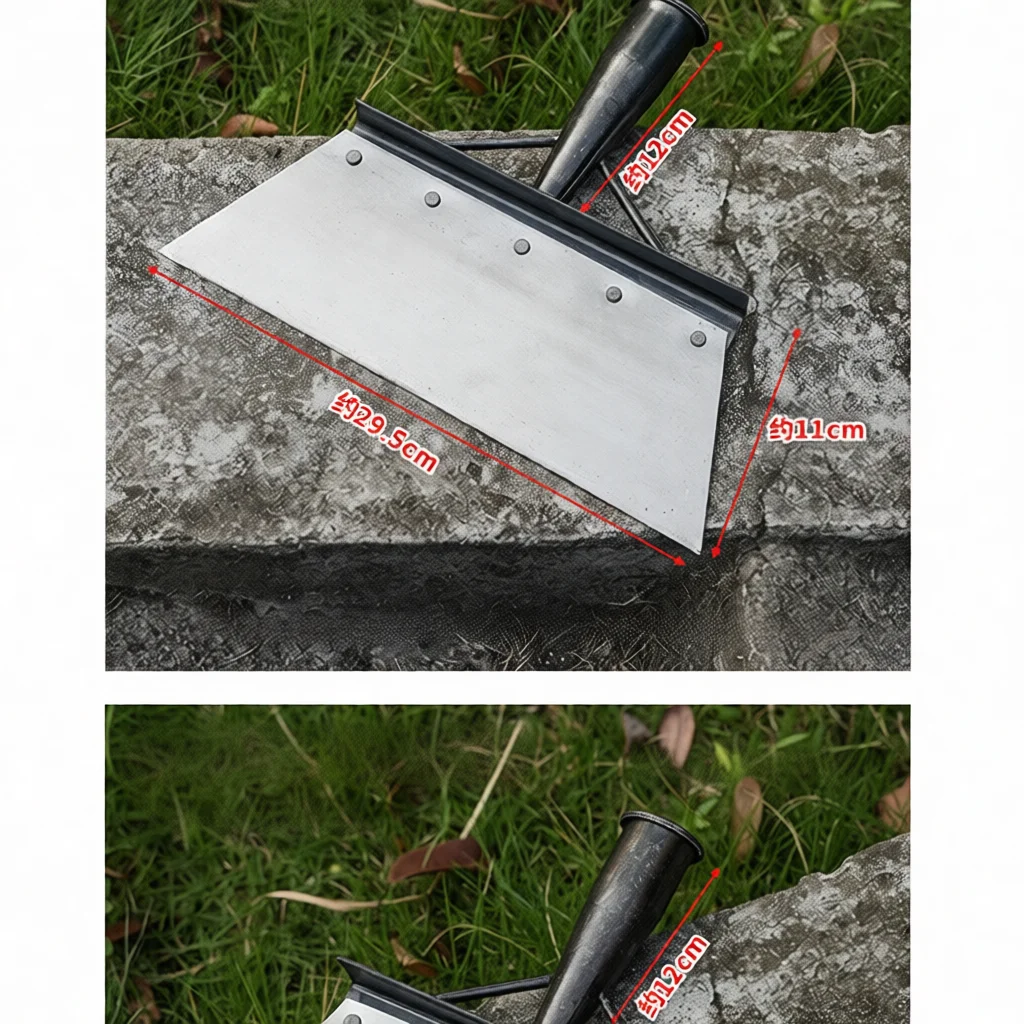 Long Reach Cleaning Scraper Flat Blade For Flooring And Walls Manual Shovel Farm Manure Muck Removal Tool Metal Scraper
