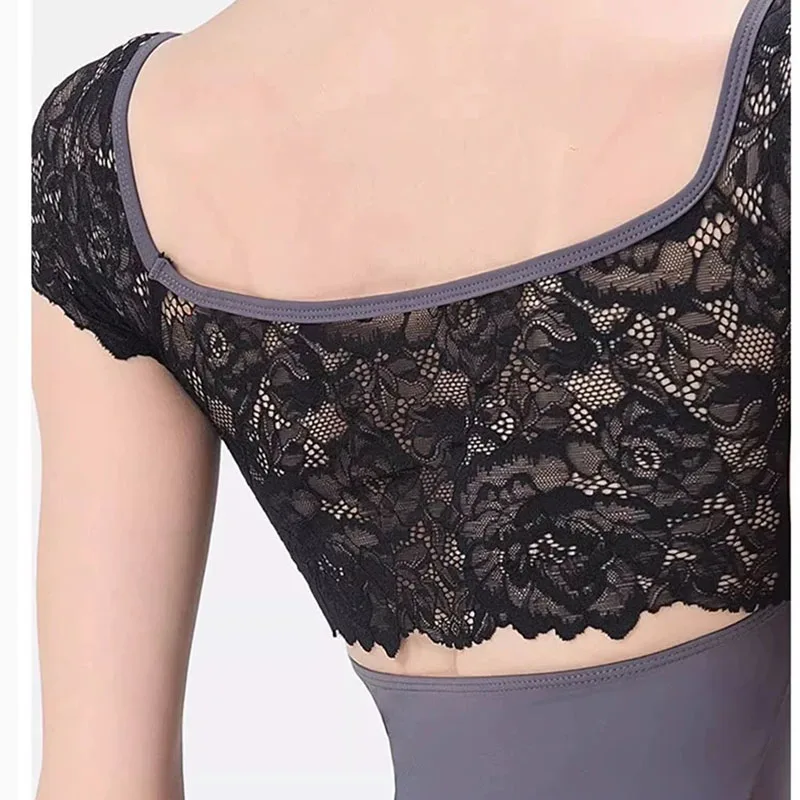 Leotardo de Ballet con espalda descubierta para niñas, Ropa de baile, vestido de bailarina, ropa de ejercicio, traje de gimnasia con cuello cuadrado