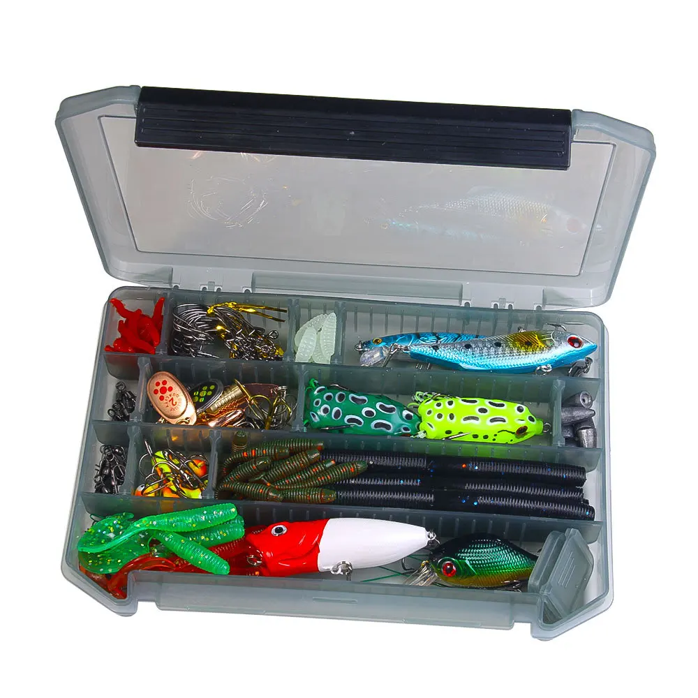 الصيد إغراء/هوك عدة لينة وصلبة الطعم مجموعة المعادن تهزهز ملعقة الصيد معالجة مختلطة VIB إغراء كيت مع صندوق كرنك معالجة الملحقات #4