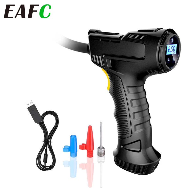 120W Wireless/Wired Handheld Air Compressor  Inflatable Pump Portable Air Pump Tire Inflator Digital for Car Bicycle Balls 