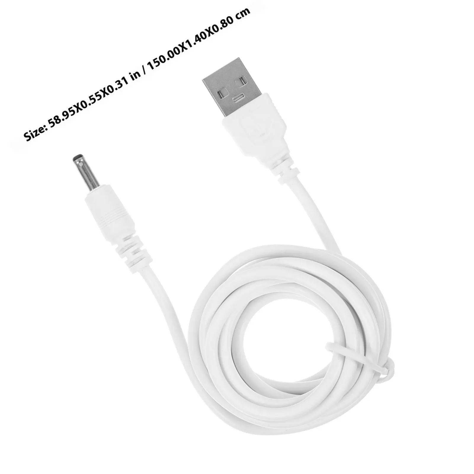 2Pcs USB to Dc Charging Cable 3.5x1.35mm Rubber Jacketed Dc Power Cord for Tablet Lamp Fan Office Home Universal Replacement