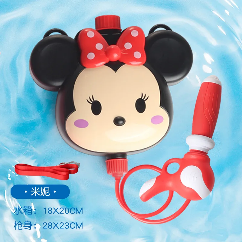 Nowy Disney Mickey Minnie Kids pistolet na wodę plecak o dużej pojemności chłopcy dziewczyna Kawaii zabawka z kreskówki dzieci letni zabawki na plażę