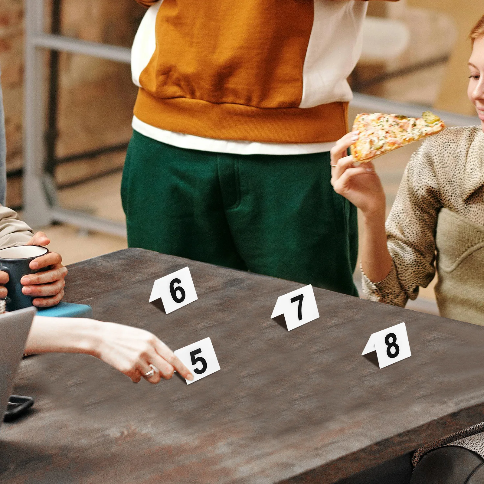 

12Pcs Number Markers Acrylic Double Sided Reusable Table Numbers Detective Themed Game Supplies Crime Scene Number Sign