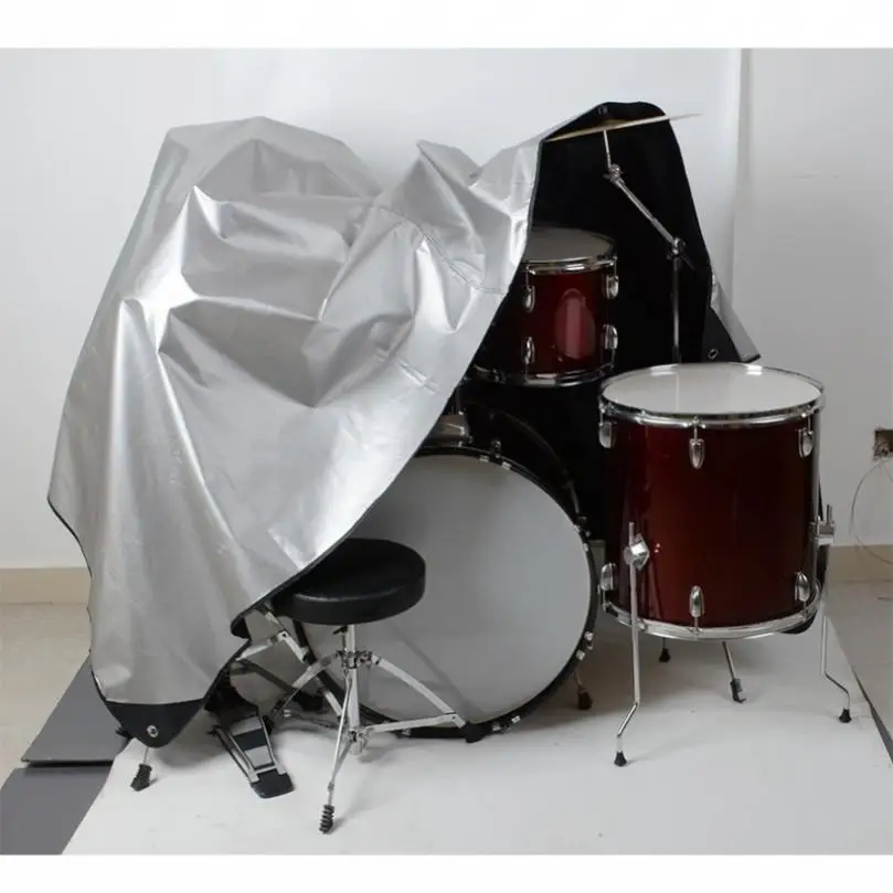 

98x78 Inch Water Resistant Drum Set Dust Cover Black Oxford Fabricfor Electric Drum Kit Sun Dustproof Coating