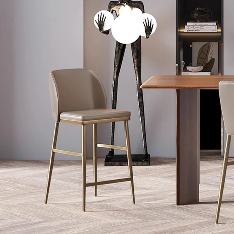 

With Back Leather Bar Chairs Make Up Barber Minimalist Design Kitchen Bar Stools Counter Living Room Banqueta Trendy Furniture