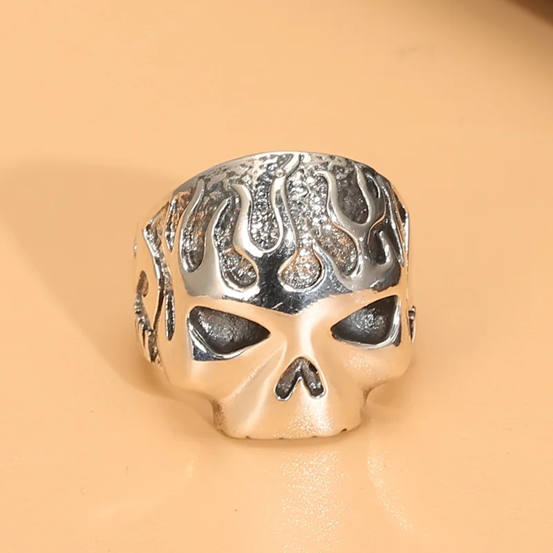 

Fashion rock singlet punk exaggerated retro skull sterling silver men ghost head ring