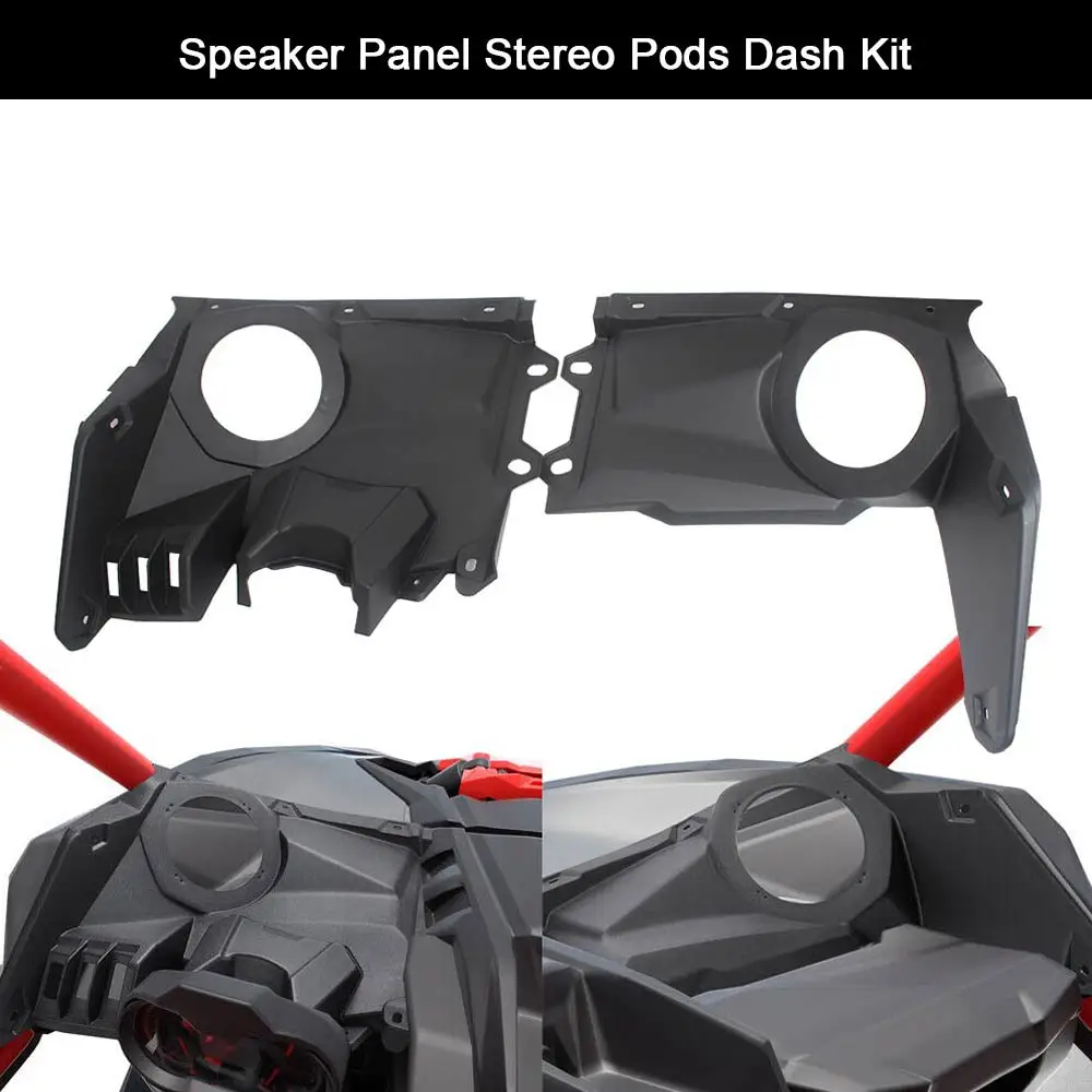 UTV Front Speaker Panel Stereo Pods Dash Kit Polypropylene 6.5 inch For Maverick X3 MAX RS Turbo R 2017- 23 Accessories
