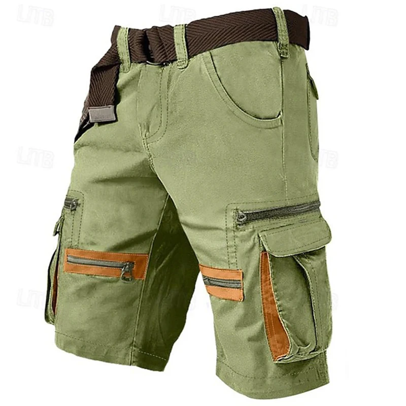 

Outdoor Leisure Breathable Loose Cargo Shorts Men Summer New Fashion Multi Pockets Patchwork Shorts for Mens Vintage Short Pant