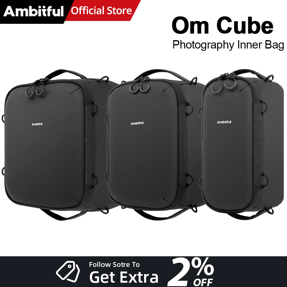 AMBITFUL Om Cube 5/8/12L Camera Inner Bag DSLR Camera Lens Crossbody Storage Multifunctional Thick Handbag For Canon Fuji Sony