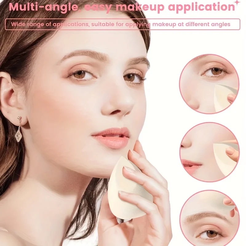10 esponjas de maquillaje multicolores: hipoalergénicas para líquido/crema BB/polvo |   Aplicación húmeda y seca para darlar poro