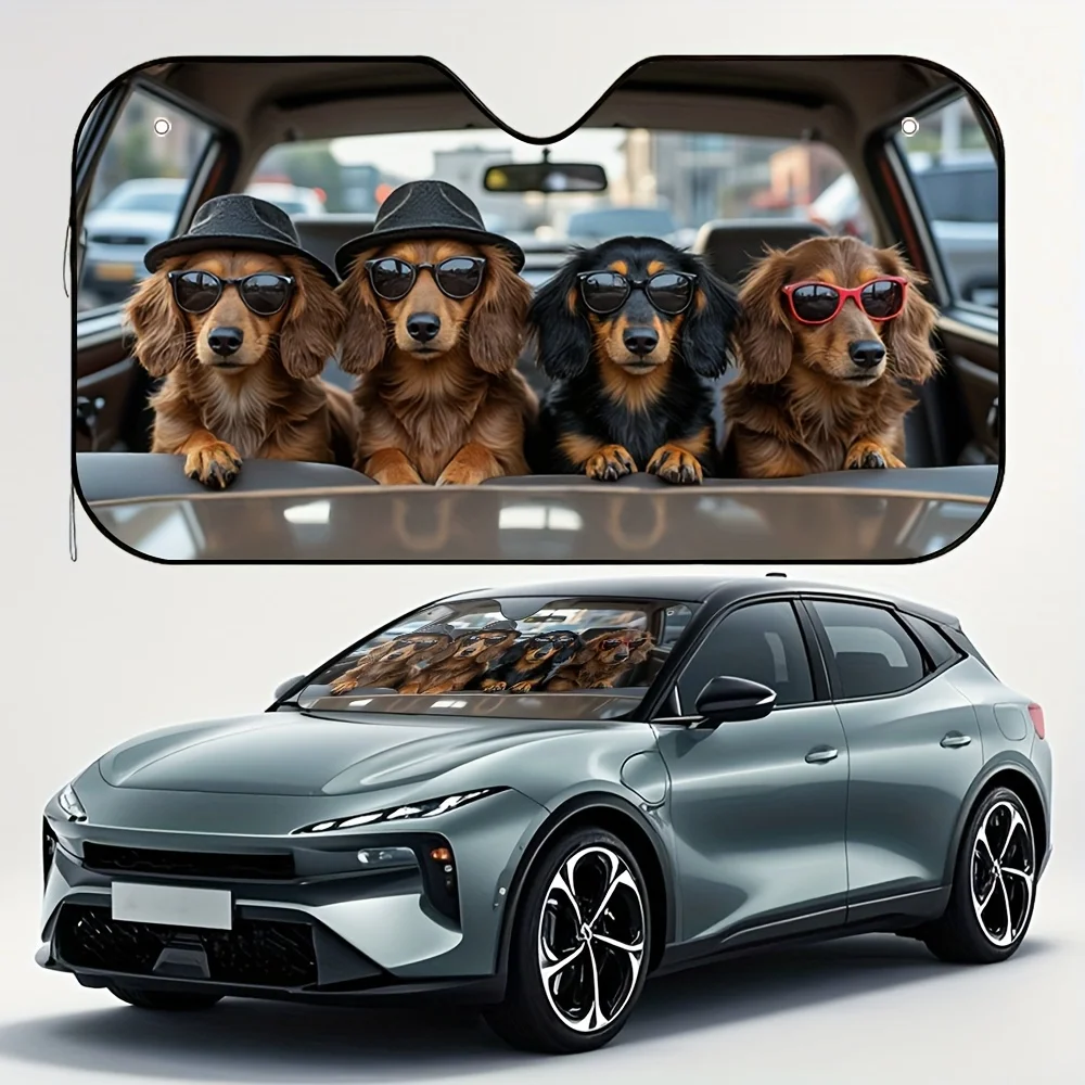 

Цельный автомобильный солнцезащитный козырек с тематикой таксы, предназначенный для ретро-эстетики, обеспечивающий солнцезащитный козырек для тех, кто наслаждайтесь ностальгой