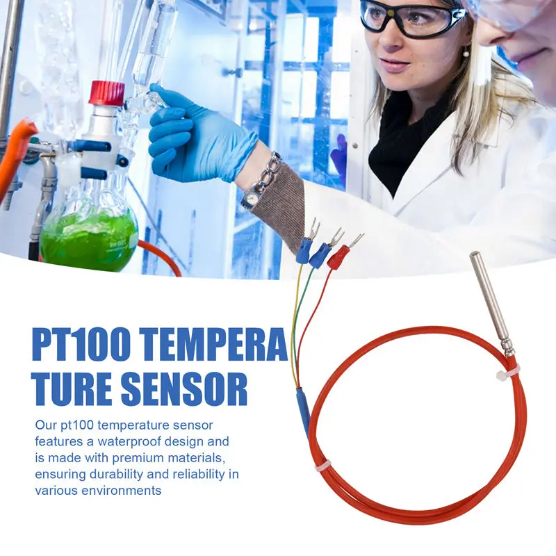 Cabo de proteção do fio do sensor da temperatura PT100, resistência térmica, impermeável