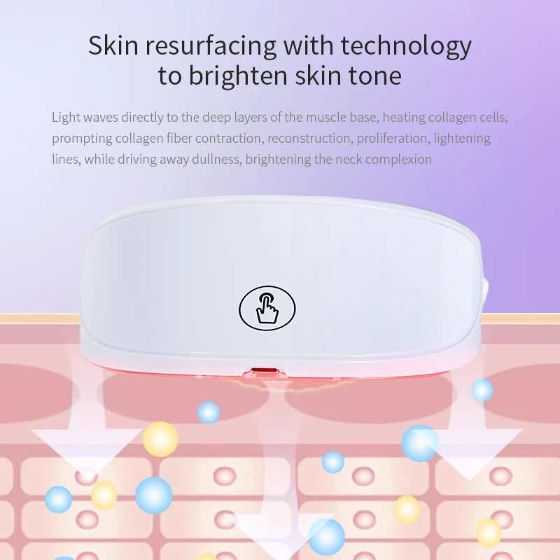 LED ضوء اللون Photorejuvenation Lnstrument الرقبة ضوء خطوط الرقبة جهاز الجمال أداة العناية بالرقبة