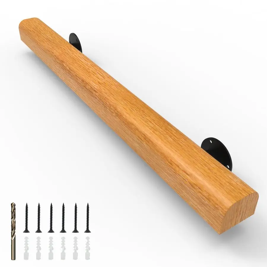 

Wood Stair Handrails Wall Mount, Hand Railings for Stairs Indoor Outdoor, NonSlip Staircase Handrail for Corridor, Lofts, Patio,