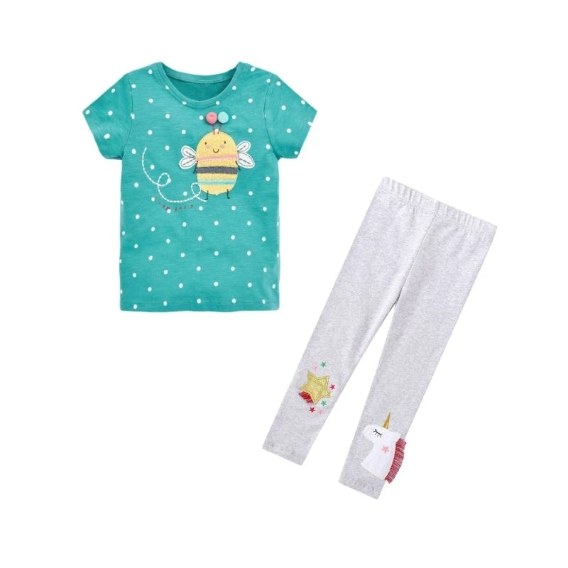 Little maven 2024 Baby Girls Clothes Sets Summer Casual Cotton Lovely Clothes for Kids 2-7 year