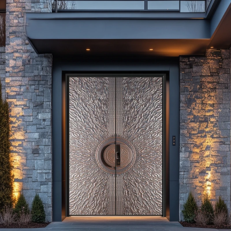 High quality hurricane-proof impact American luxury double front door