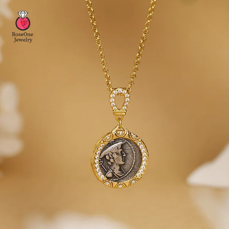 

Ancient Greek mythology, god of commerce，vintage coin necklace