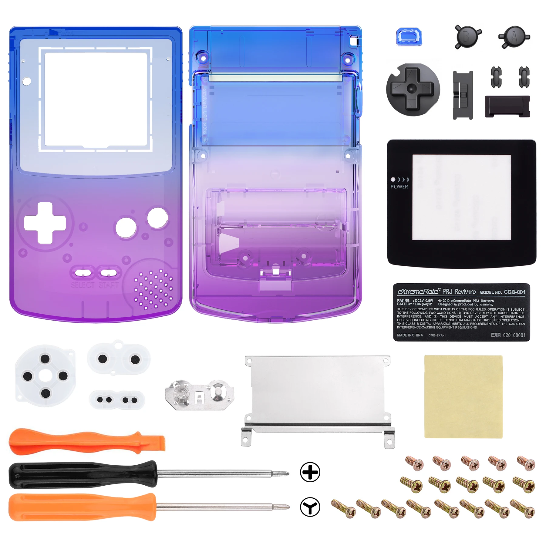 Imagem -06 - Full Housing Cover Shell com Botões Ips Extremerate Pronto Atualizado Gameboy Color Gbc Osd Ips