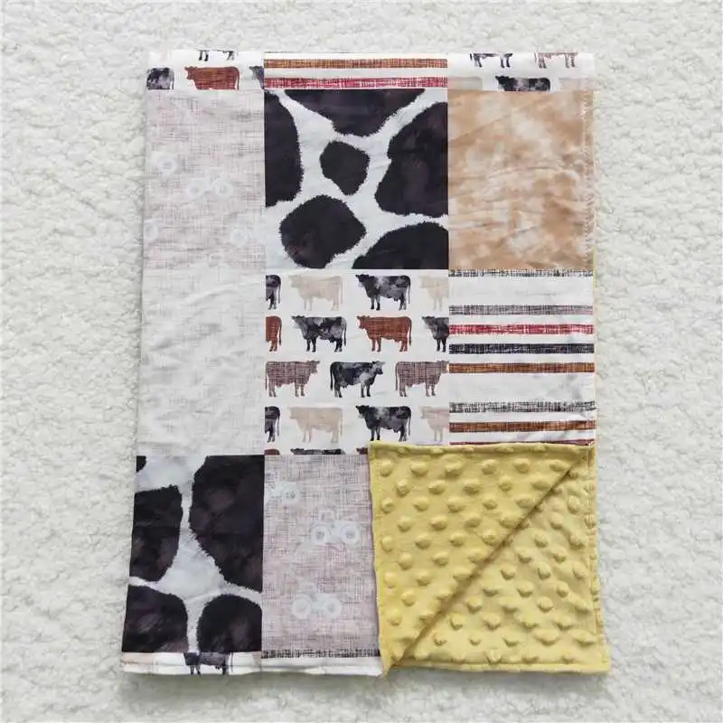 11.25 مزرعة حليب البقر نمط براون الطفل بطانية أسعار الجملة لينة مريحة الرضع بطانية للراحة والأناقة #2