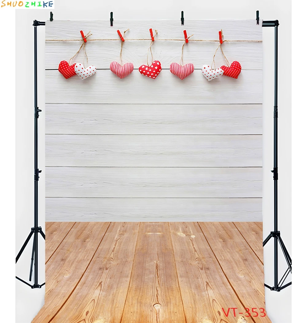 

Valentine's Day Heart Love Halo Photography Backdrops Rose Floral Cupid's Arrow Wedding Wall And Floor Background Props VT-07
