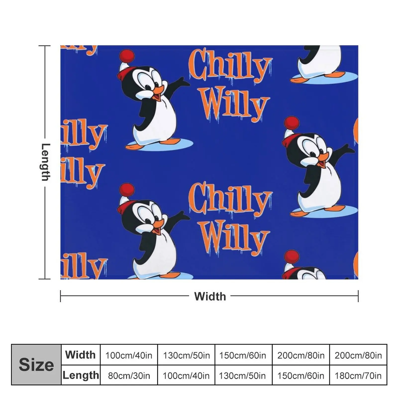 Uh huh! Chilly Willy Vintage Retro Style Throw Blanket Summer Beddings Warm Furrys Flannel Blankets