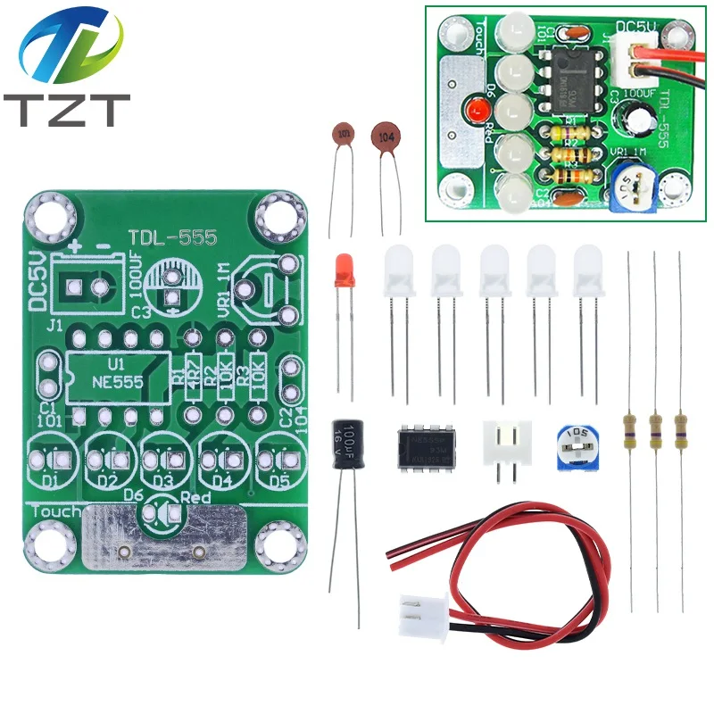 TZT DIY Kit Touch LED Light Kit Touch Delay Lamp Electronic Parts Production Kit DC 5V adjustable 3s to 130s Adjustable image 6