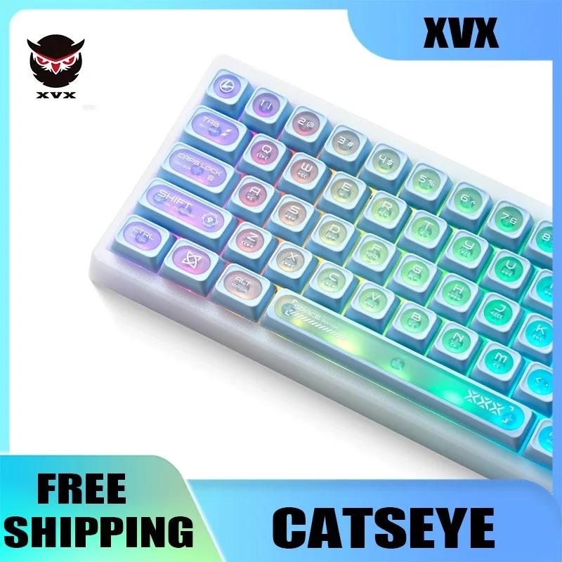 

XVX Cat Eye Stone Max Keycap Moon Mist Surface Transparent Personalized PC Matte Texture Cherry Alice Set Keyboard Keycaps Gifts
