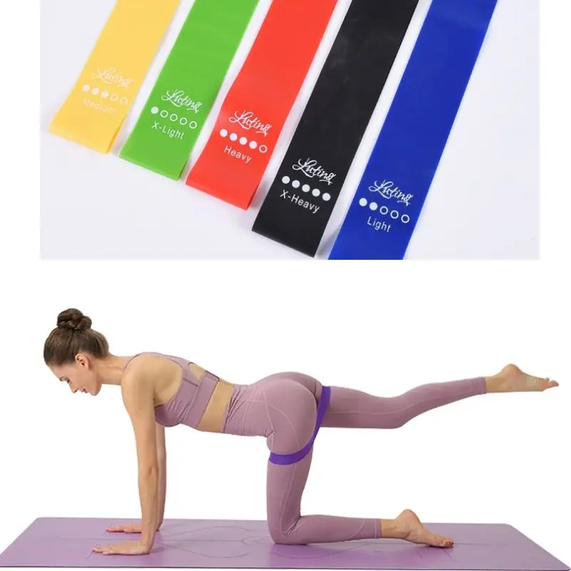 Portable Fitness Workout Equipment Rubber Resistance Bands Yoga Gym Elastic Gum Strength Pilates Crossfit Women Weight Sports