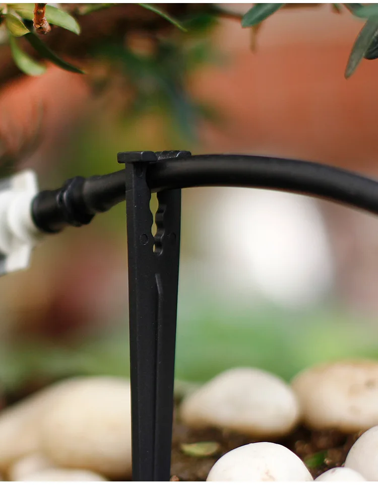 20 PCS 14cm Hook Fixed Stems Support Holder for 4/7 or 3/5 Drip Irrigation Water Hose Garden irrigation Multifunction Bracket