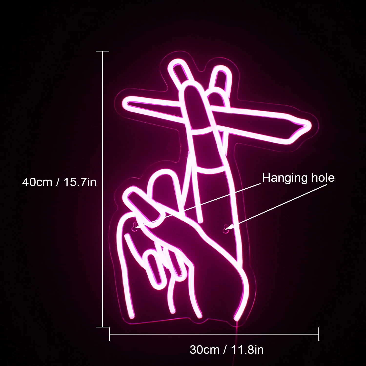 Gesture Neon Sign LED Room Wall Decor USB Powered With Switch Hanging Acrylic Personalized Shape For Party Kids Bedroom Club