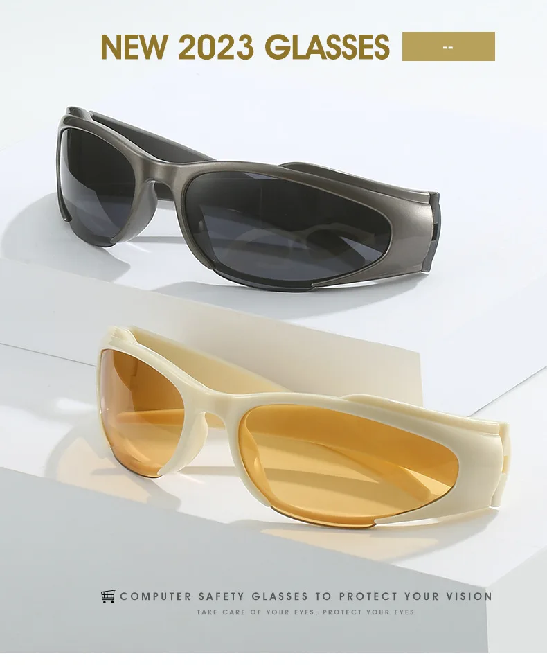 Y2K Sport Punk Sonnenbrille Frauen Männer 2025 Neue Luxus Marke Mode Retro 2000 der Brillen Vintage Steampunk Sonnenbrille Shades UV400 – Detail 4