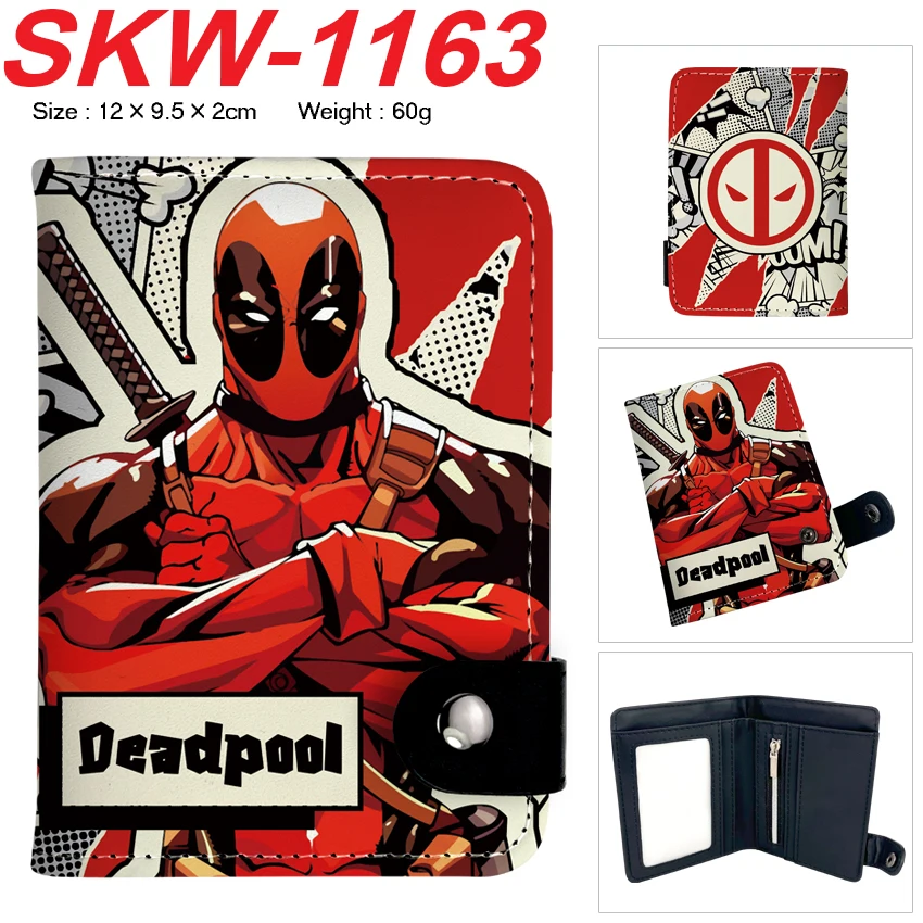 Miniso Cartoon Marvel Wallet Comics Deadpool Spider Man Purse HASP Short Wallets for Men Boys