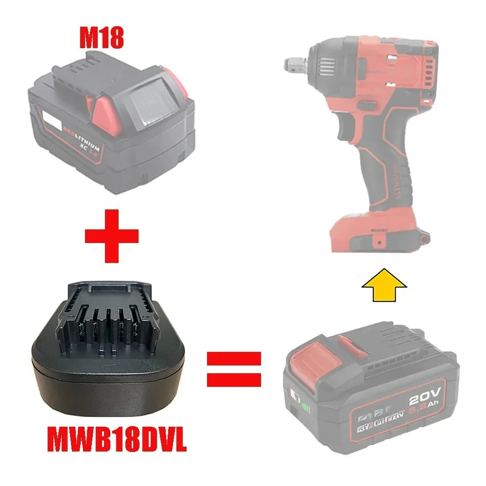

Battery Adapter Converter for Devon Tool for Milwaukee 18V Lithium Batteries M18 MWB18DVL Battery Converter for Devon Power Tool