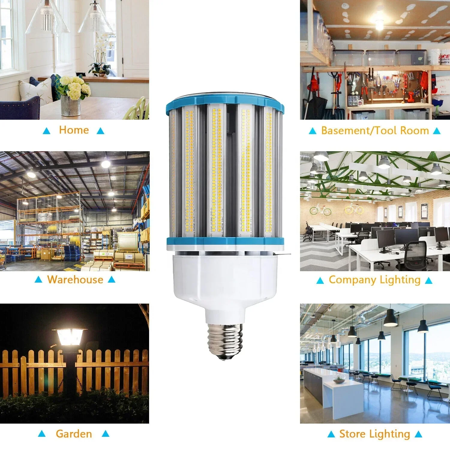 80W 100W 120W調光対応LEDコーン電球 E39口金 ガレージ/倉庫/屋外/街路/エリア照明 アルミ製LED電球