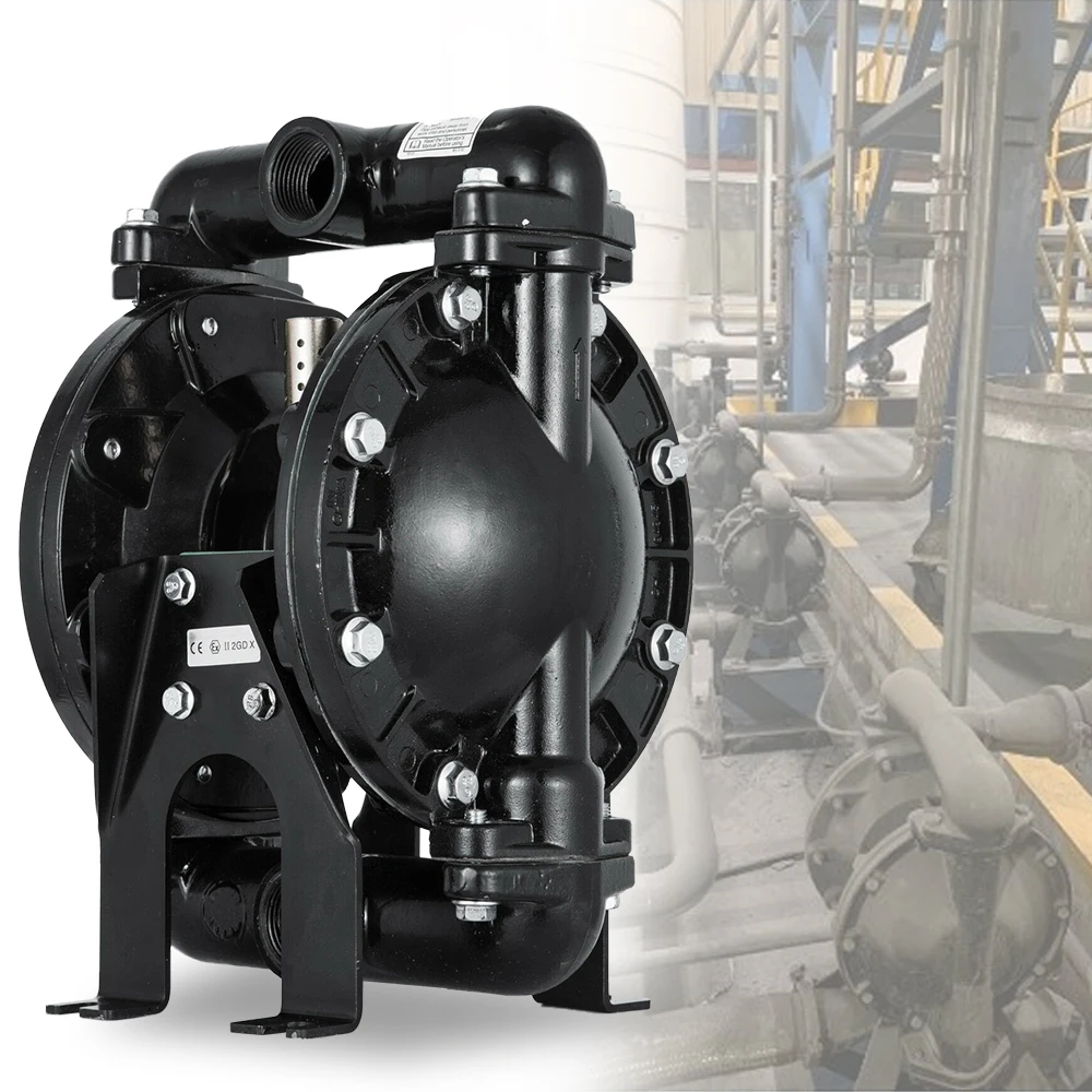 QBY4-25L Air-Operated Double Diaphragm Pump, 1-Inch Inlet/Outlet, 35 GPM Max Flow, Aluminum Body, 150°F Max Temp, High