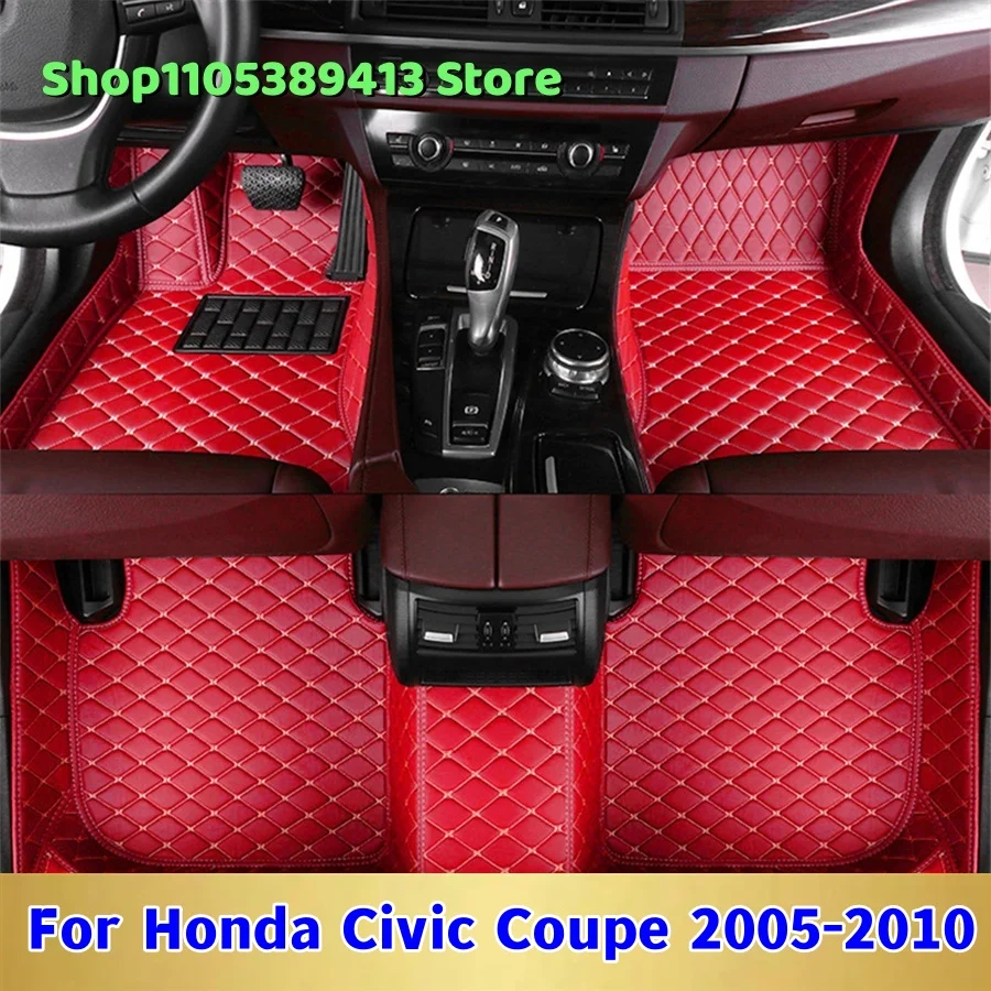 

Mats Carpets Leather Custom Car Floor Mats For Honda Civic Coupe 2005 2006 2007 2008 2009 2010 Car Mat Accessories