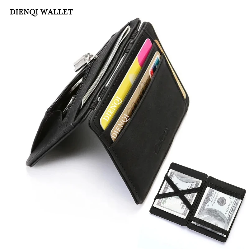 Magic Credit Card Holder Men Wallets Slim Thin Bank Cardholder Case Money Clips Minimalist Wallet Purse Bag Black Wallet for Men