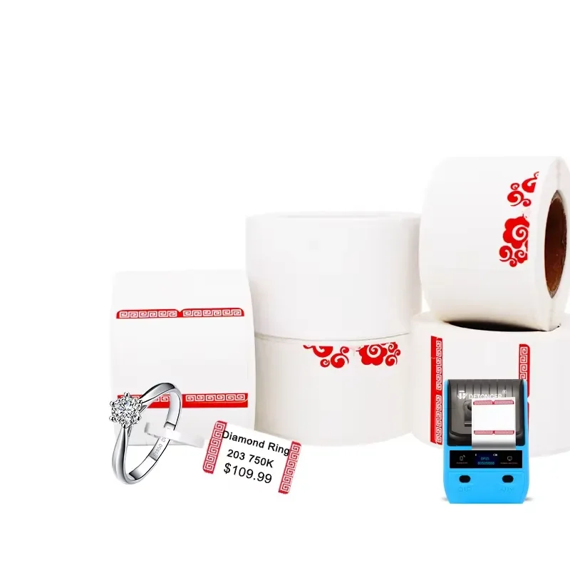 2026 Hot！ Detonger Warehouse Jewelry Price Tag Waterproof Tear Resistant Thermal Label