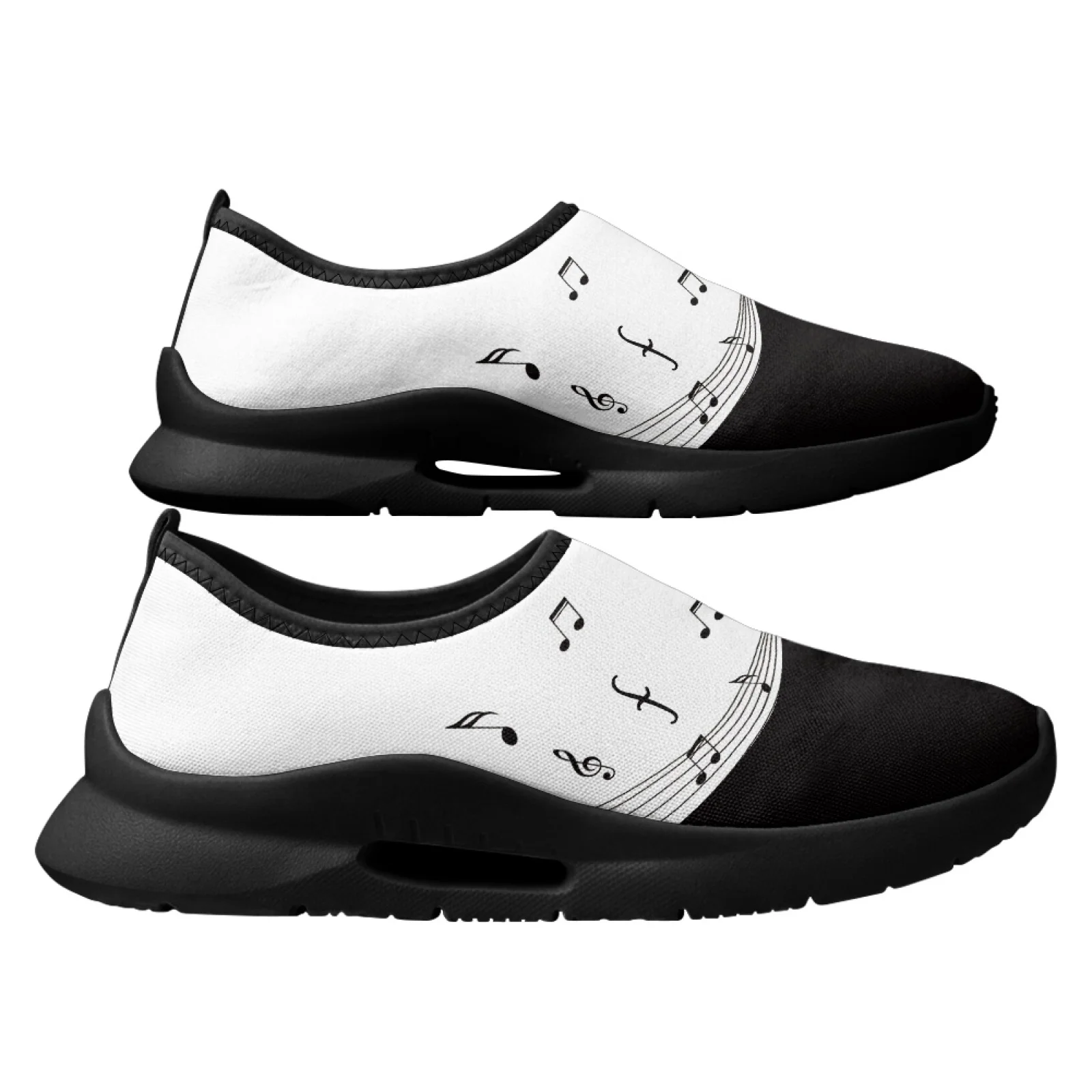 PENSTROLL Slip on Sport Running Shoes with Musical Note Pattern, Breathable Mesh Flats for Men Daily Business and Tennis Wear