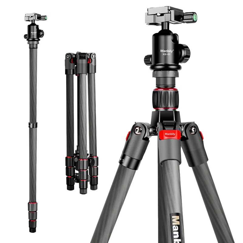 

Manbily EP-254C Carbon Fiber Tripods Lightweight Panorama Photography Stand With Ball Head Max Load 15kg