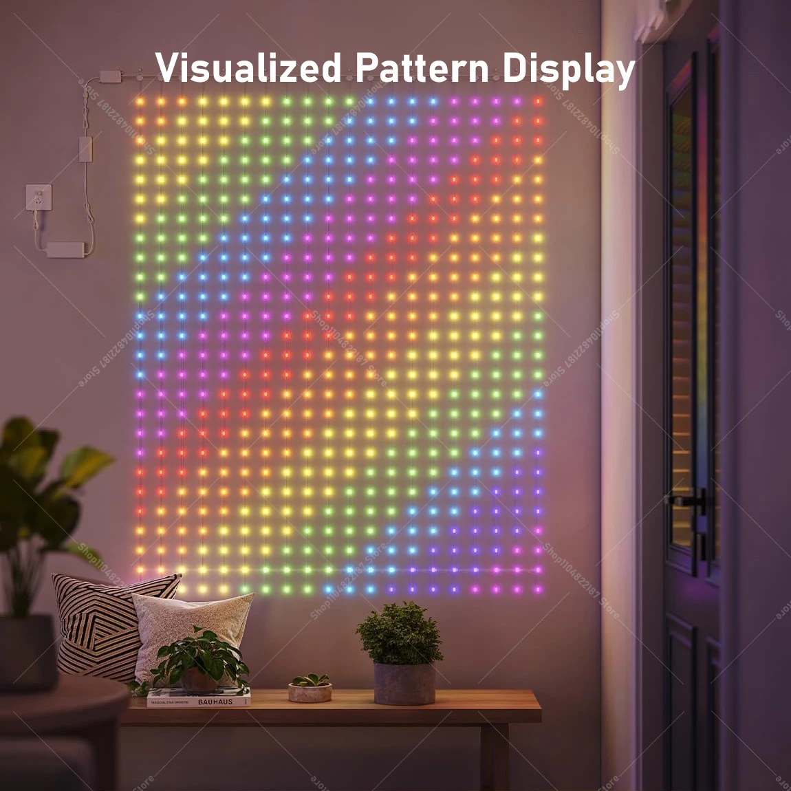 400LEDs Smart LED Curtain Lights with AI Google Assistant & Alexa Voice Control DIY LED String Lights for Window & Bedroom Decor