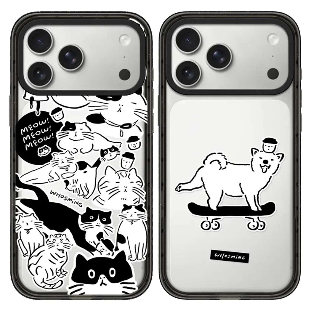 

Coffee Skateboard Dog 2.0 Acrylic Black Border Magnetic Case: Compatible with IPhone 17 16 15 14 13 12 Pro Max 17 Air